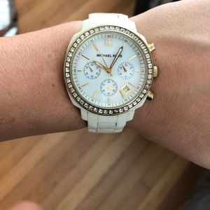 Michael Kors White and Gold Watch